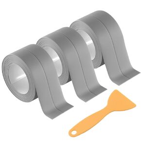 3 Rolls 10.5 Feet Caulk Tape Waterproof Sealing Self Adhesive, Caulking Sealant Strip for Bathroom Toilet Kitchen Countertop