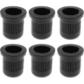 ECSiNG 6PCS Guitar String Ferrules Through Body String Caps Metal Mounting Buckle Bushing for Electric Guitar And Bass Musical Instruments Accessories Black