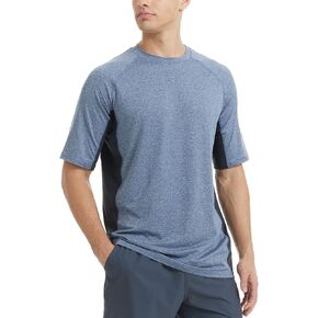 maamgic Rush Guard for Men Short Sleeve UPF 50+ UV Sun Protection Mens Swim Shirts Quick Dry Surfing Swimming Fishing Shirts
