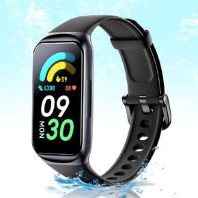 ENGERWALL 1.47" Health Fitness Tracker Smart Watch with 24/7 Heart Rate, Blood Oxygen Stress Level Sleep Monitor, IP68 Waterproof Activity Tracker and Smartwatch, Pedometer for Women Men (Black)