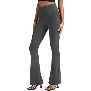 Women's Yoga Dress Pants High Waisted, Black Wide Leg Flare Work Causal Pants