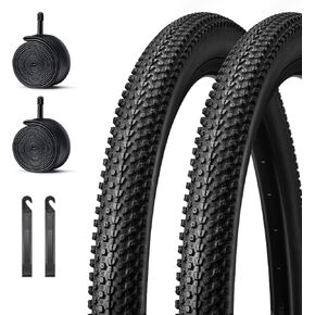 2-Pack Mountain Bike Tires Set: 26"×1.95"-inch Folding Bicycle Tires and Pair 26-inch Inner Tubes