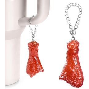 Artificial Fake Chicken Drumstick Ornament for Stanley Cups, Food Model Fake Meat Accessories for Tumbler Handle Decorations, Perfect Cup Charms Home Market Display Kitchen Gifts