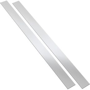 2 Pcs Stainless Steel Strips 304 Brushed Stainless Steel Finishing Sheet Metal Gap Filler Trim Strip for Kitchen DIY (silver, 2"×30")