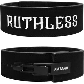 Katamu Ruthless Premium Weightlifting Belt - Lever Weightlifting Belt - Men and Womens Power Lifting Belt - Leather