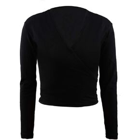 Ballet Wrap Top Dance Cotton Long Sleeve Self Tie Cardigan for Girls