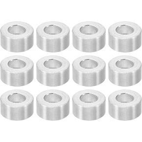 PATIKIL M6 Aluminum Spacers, 12 Pcs Metal Spacers Aluminum 6.2mm ID x 12mm OD x 6mm l Aluminum Spacer Screw Standoff Round for 1/4 or M6 Screw Bolts