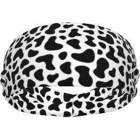 Cartoon Cow Printed Sports Headbands for Men Women Cow Pattern Sweatbands for Gym Running Cycling Yoga Basketball Baseball Tennis