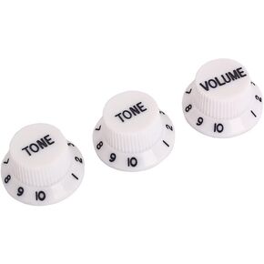 Alnicov Guitar Knobs Pack of 3，Guitar Control Knobs Amplifier Knobs for Strat ST Guitar White