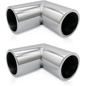 MARINE CITY 304 Grade Stainless Steel Two Way Circular 90 Degree Elbow Connector 7/8 Inches Welded Pipe Joints for Boats – Marines – Yachts – Ships (Pack of 2)