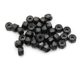 100pcs Nylon Insert Hex Lock Nuts, 10# 24 Inch Lock Nuts, 304 Stainless Steel (Black)