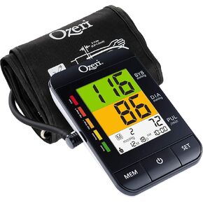 Ozeri BP9W Arm Blood Pressure Monitor with Split-Screen Hypertension Color Alert Technology