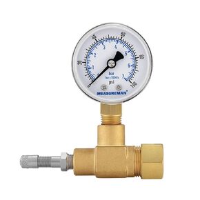 MEASUREMAN Air Over Water Test Regulator with Gauge, 2" Dial, 0-100 PSI, for Household Water Pipe Leak Detection, Includes 1/4" NPT Mount