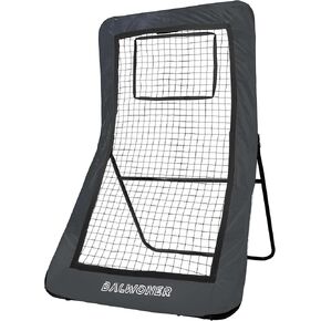 4 x 7 ft 5 Angles Adjustable Lacrosse Volleyball Pitch Back Baseball Softball Rebound Bounce Back Net with Strike Zone