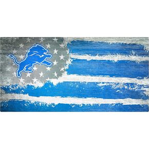 NFL Detroit Lions Unisex Detroit Lions Flag sign, Team Color, 6 x 12