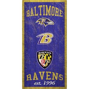 Fan Creations NFL Baltimore Ravens Unisex Baltimore Ravens Heritage Sign, Team Color, 6 x 12