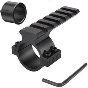 360 Tactical 1-inch Scope Adapter Ring/Mount with Picatinny/Weaver Top Rail for Backup Laser, Anodized Black Heavy Duty
