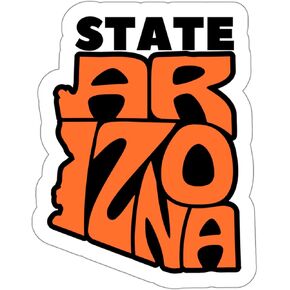 Arizona State Sticker Travel Weatherproof Souvenir Decal Vinyl Small Waterproof for Water Bottle Mug Passport Notebook Laptop Computer Phone Car Stickers Size 4" ID44990
