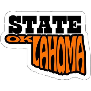 Oklahoma State Sticker Travel Weatherproof Souvenir Decal Vinyl Small Waterproof for Water Bottle Mug Passport Notebook Laptop Computer Phone Car Stickers Size 4" ID44990