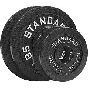 Steel Olympic Plates 15LB Set - Pair of 5lb & 2.5lb 2 inch Center - Hammertone Weights for Home or Commercial