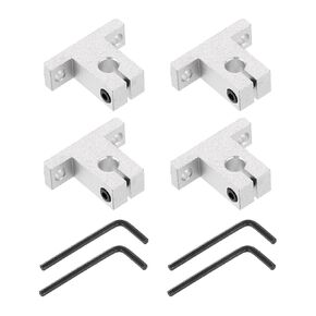 uxcell 4pcs SK8 Aluminum Linear Rod Rail Shaft Support for 8mm Diameter Shaft, Linear Motion Rail Guides Mounting Bracket for CNC Machine, 3D Printer, Automation Equipment, Silver Tone