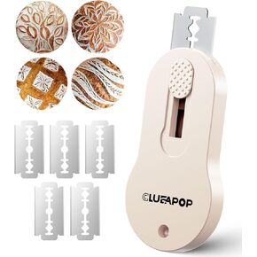 Bread Lame Dough Scoring Tool with Extractable & Magnetic - Sourdough Scoring Tool - Sourdough Bread Baking - Bread Scoring Tool - Scoring Patterns Booklet Includes 5 Bread Razor Blades (Cream)