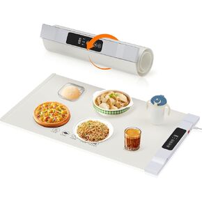 Food Warming Mat - Foldable Electric Warming Tray with 7 Temperature Settings Auto Shut-Off, Full Surface Silicone heating mat for food, Portable Food Warmers for Parties Buffet, Gatherings, Daily Use