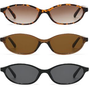 NULOOQ Retro Oval Cat Eye Sunglasses for Women Y2k Trendy Small Narrow Sunnies 90s Designer Sun Glasses