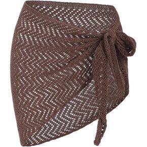 أغطية ZAFUL Sarong للنساء على الشاطئ لقضاء العطلات، شبكة صيد السمك، انظر من خلال ربطة عنق جانبية، بدلة استحمام تغطي تنورة صغيرة