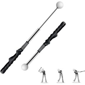 Retractable Golf Swing Training Aids, Golf Grip Trainers and Golf Swing Trainers，Golf Swing Practice Stick，Golf Training aid - Strength and Rhythm Training for Improved Shot Swing Control