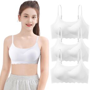 Girls Training Bra Teen Zero Feel Wireless Sports Bras with Removable Padding Bralette for Kids 12-18 Years