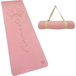 TPE Yoga Mat 6mm, Thick Yoga Mat, Non Slip Yoga Mat with a Carrying Strap, Light Weight Yoga Mat, Home Workout, Pilates Mat Women, Fitness Gym Mat, Namaste Yoga Mat, Travel Yoga Mat Cute