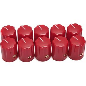 LOT of 10 Red Davies Clone Knobs 1900h w/Brass Insert
