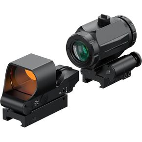 Feyachi M40 3X Red Dot Magnifier with RS-30 Reflex Sight Combo Kit, Multiple Reticle System Red Dot Sight & Magnifier Built-in Flip Mount Combo