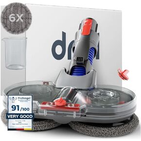 Mop Attachment Compatible with Dyson V7/V8/V10/V11/V15/Gen5 Vacuum Cleaners, Electric Floor Mop with Removable Water Tank and 6 Washable Mop Pads + 1 Refill Container (V7/V8/V10/V11/V15/Gen5)
