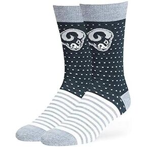 47 NFL Los Angeles Rams Men's Willard Flat Knit Crew Socks, Large, Navy Blue