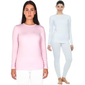 Thermajane Thermal Top & Set for Women Size M Baby Pink, White