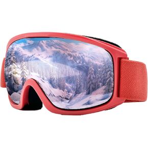 Anti-Fog OTG Ski Goggles-UV Protection Over Glasses Ski/Snowboard Goggles for Men, Women & Youth