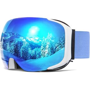 COPOZZ Polarized Ski Goggles - G2 Detachable Magnetic Lens Snow Goggles Over Glasses for Men Women Adult OTG Goggles
