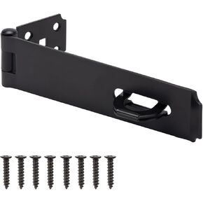 Door Lock Hasp Latch, Iron Safety Packlock Clasp Hasp Lock Latch, Extra Thick Gate Lock Hasp with Screws Brushed Finish 1 Pack(7-1/2 Inch)