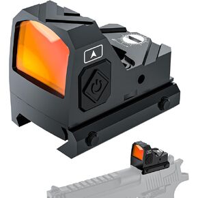 2 MOA Shake Awake Red Dot Sight - RMR Cut Footprint Optic Reflex Sight, Shockproof and Waterproof 12 Brightness Adjustment Mini Red Dot Scope with Adapter Plate for MOS and 20mm Picatinny Base