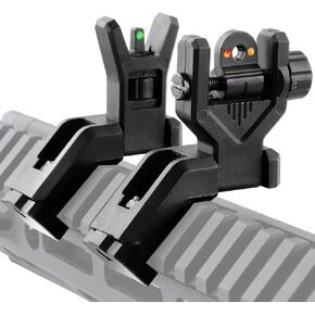 45 Degree Offset Scopes Flip Up Fiber Optics BUIS Rapid Transition Backup Front and Rear Scope Set