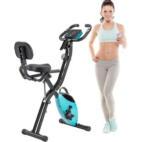 Folding Exercise Bike for Home,3 IN 1 Recumbent Exercise Bike for Adults, Indoor Cycling Bike with 10-Level Adjustable Resistance,Arm Bands Backrest,Fitness Bike for Seniors,Green