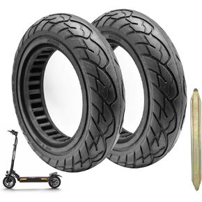 (2piece) 10x2.125 Solid Tire 10 inch Solid Rubber Tires, 10x2.125 Solid Electric Scooter Tire Tubeless Front or Rear Replacement Solid Rubber Wheels for Electric Scooter