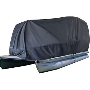 Gray 21-24FT Trailerable Pontoon Boat Cover Heavy Duty Beam Fit Width to 102in