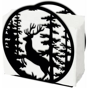 SUPERDANT Deer Napkin Holder for Tables Christmas Elk Iron Napkin Dispenser for Kitchen Forest Trees Vintage Tabletop Tissue Rustic Cloth Napkins Holders for Farmhouse Restaurants Hotel Home Decor