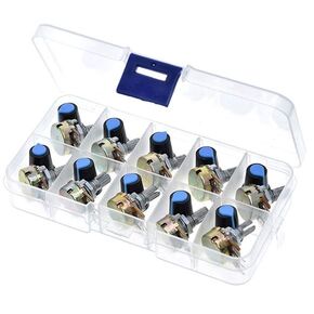 Potentiometer Kit with Knobs - 10 Values for Arduino, ESP32, ESP8266, Raspberry Pi (10 Pieces)