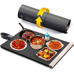 Electric Warming Tray Silicone, HomeLux Food Warming Mat, Food Warmer Pad Full Surface Heating with 4 Temperature Setting & Child Lock, Food Heating Film Board for Parties Buffet Gatherings
