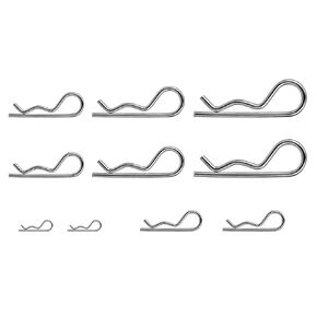 10 Pcs Hardware Pins, Cotter Pins, Sizes M1-M3 R Pin Clips, Fastener Assortment Kit, Spring Clip Retainer Pins for Hitch Pin Lock Systems (10)