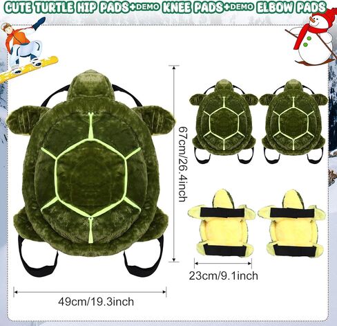 WETTARN 5 PCS منصات بعقب السلاحف الكبيرة للزحفات الجليدية اللطيفة سلحفاة سلحفاة ترس وقائية للتزلج على منصات مرفقة من سلحفاة ركبة السلحفاة للأطفال حماية في الهواء الطلق (أخضر) in Kuwait